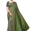 Women Vamika | Women'S Vamika Green Cotton Silk Weaving Saree - Vamika