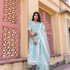 Women Pomcha Jaipur | Women'S Mahnoor Cotton Anarkali Set - Pomcha Jaipur Blue