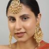 Jewellery Femizen | Women'S Kundan Chandbali U0026 Maang Tikka Set - Femizen Golden