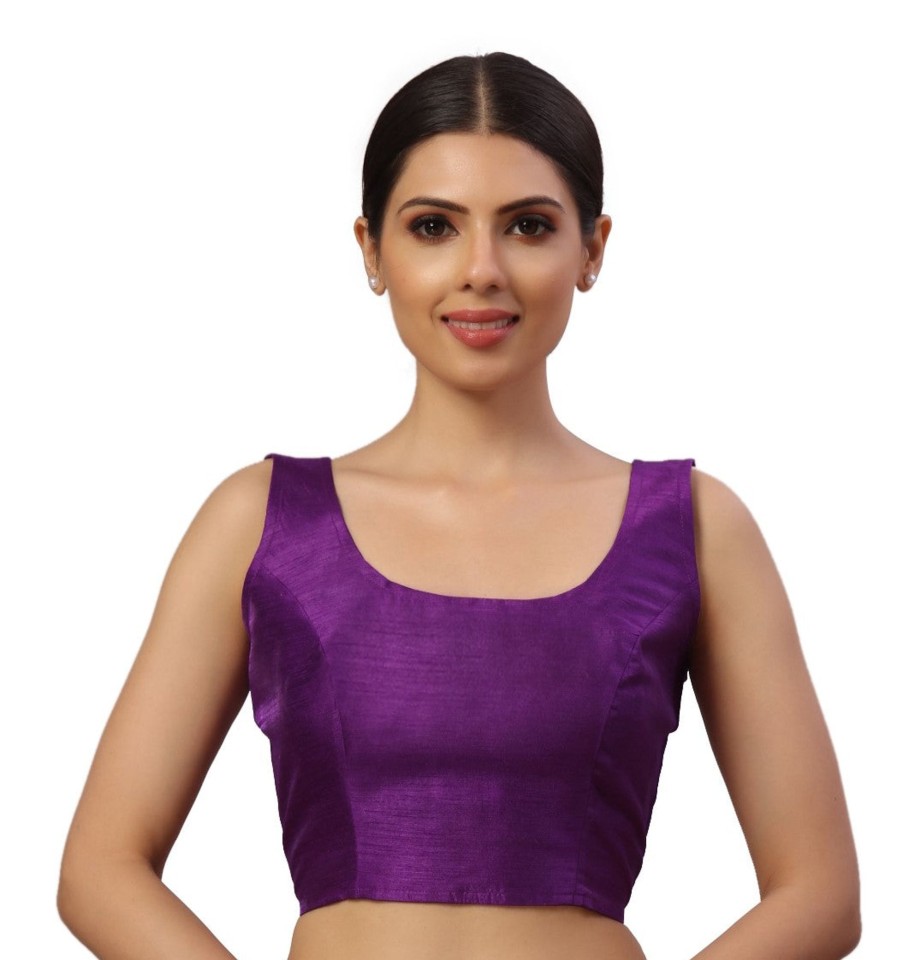 Women Shringaar | Women'S Polyester Sleeveless Saree Blouse. - Shringaar Purple