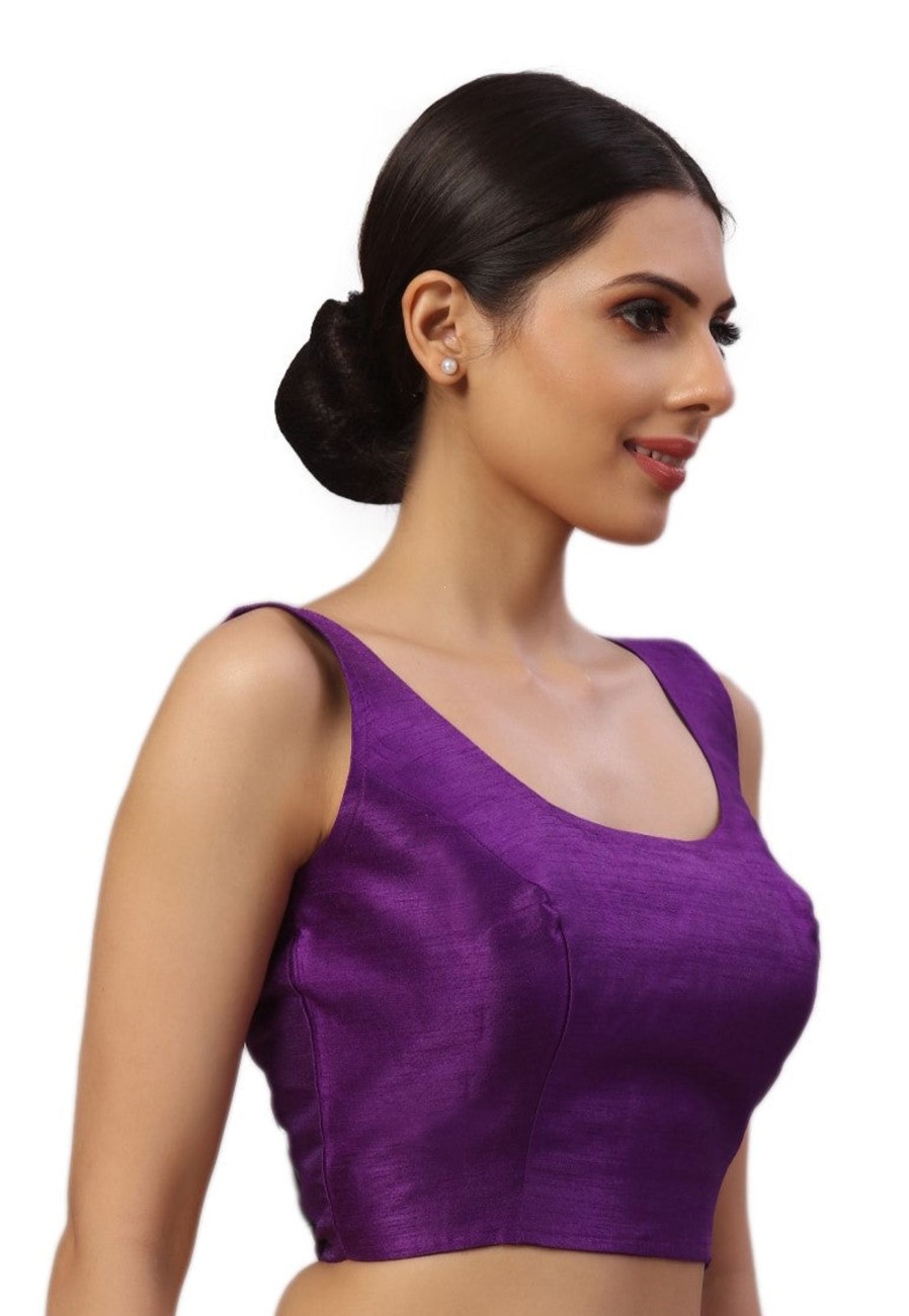 Women Shringaar | Women'S Polyester Sleeveless Saree Blouse. - Shringaar Purple