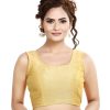 Women Madhu Fashion | Women'S Poly Raw Silk Sleeveless Stitched Saree Blouse - Madhu Fashion Gold