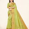 Women Sweet Smile | Women'S Light Color Stylish Saree With Blouse Set - Sweet Smile Green