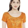 Women Shringaar | Women Orange Banarasi Brocade Saree Blouse By Shringaar (1Pc)