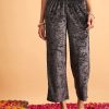 Women Lyush | Women'S Grey Velvet Straight Pants - Lyush