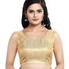 Women Madhu Fashion | Women'S Sleeveless Brocade Readymade Saree Blouse - Madhu Fashion Gold