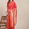 Women Varanga | Women'S Color Banarasi Silk Saree With Blouse - Varanga Maroon