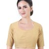 Women Shringaar | Women'S Polyester Solid Short Sleeve Saree Blouse. - Shringaar Gold