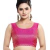 Women Madhu Fashion | Women'S Sleeveless Brocade Readymade Saree Blouse - Madhu Fashion Pink