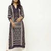 Women CHEERA | Women'S Straight Printed Kurta Only - Cheera Blue