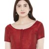 Women Shringaar | Women'S Polyester Solid Short Sleeve Saree Blouse. - Shringaar Maroon