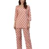 Women NOZ2TOZ | Women'S Pink Cotton Loungewear /Nightwear Set - Noz2Toz