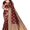 Women Varanga | Women'S Color Banarasi Silk Saree With Blouse - Varanga Maroon