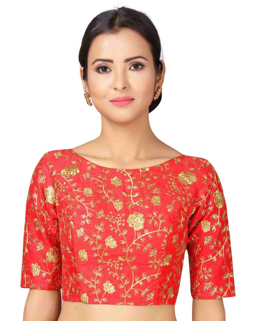 Women Shringaar | Women'S Red Wedding Saree Blouse By Shringaar- 1Pc