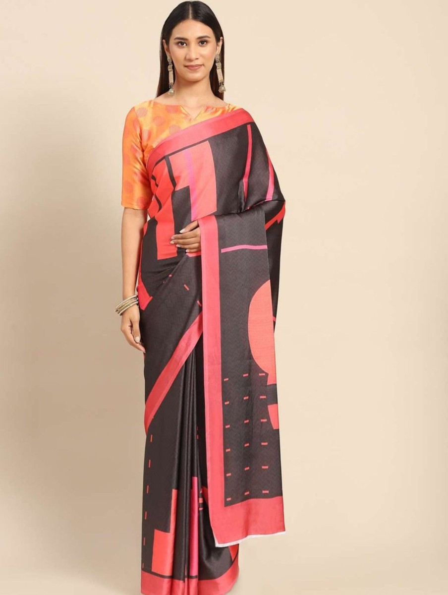 Women Dwija Fashion | Women'S Designer Cpere Silk Saree Collection - Dwija Fashion Black