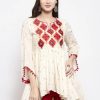 Women Wahe-NOOR | Women'S Off-White U0026 Red Printed Tunic - Wahe-Noor