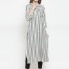 Women Jompers | Women'S Grey U0026 Off White Striped Cotton Straight Kurta - Jompers