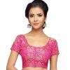 Women Shringaar | Women Pink Banarasi Brocade Saree Blouse By Shringaar (1Pc)