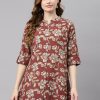 Women NOZ2TOZ | Women'S Maroon Floral Rayon Top - Noz2Toz