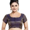 Women Madhu Fashion | Women'S Short Sleeves Banaras Brocade Readymade Saree Blouse - Madhu Fashion