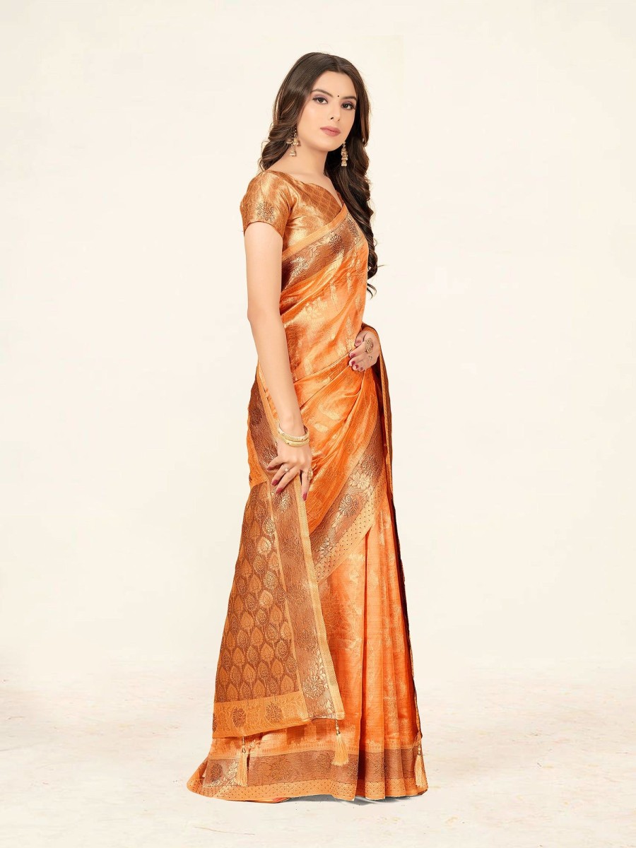 Women Sweet Smile | Women'S Color Stylish Saree With Blouse Set - Sweet Smile Peach