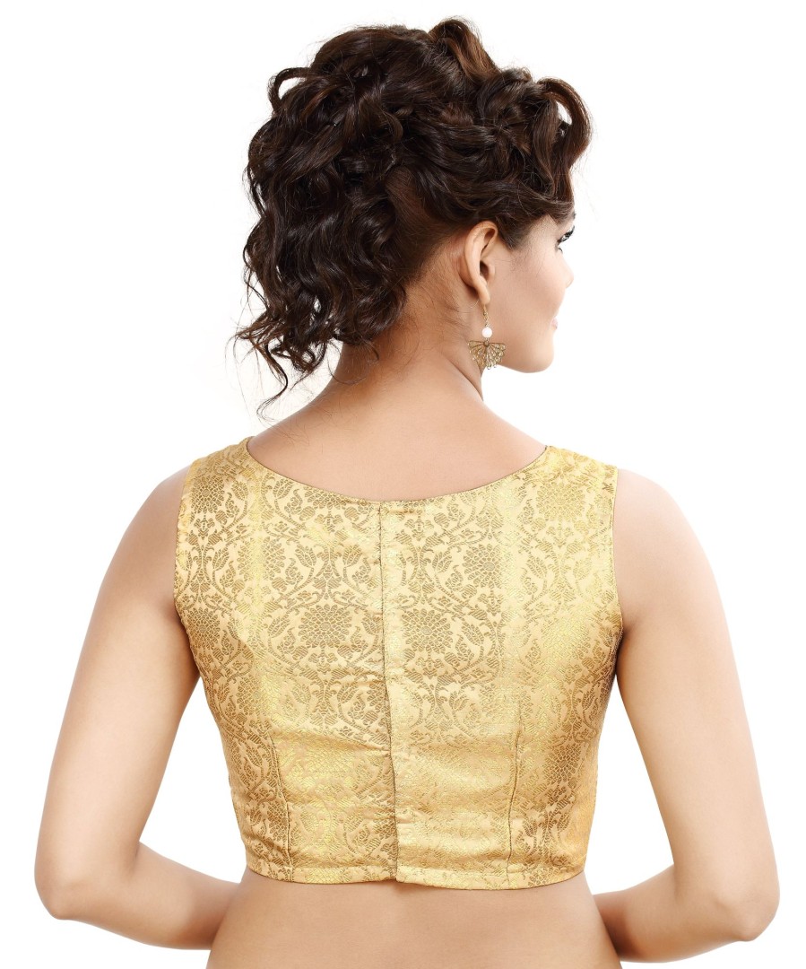 Women Madhu Fashion | Women'S Traditional Rich Banaras Brocade Sleeveless Readymade Saree Blouse - Madhu Fashion