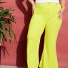 Women SASSAFRAS | Women'S Neon Bell Bottom Pants - Sassafras Yellow