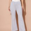 Women Lyush | Women'S Grey And White Colour Block Pants - Lyush