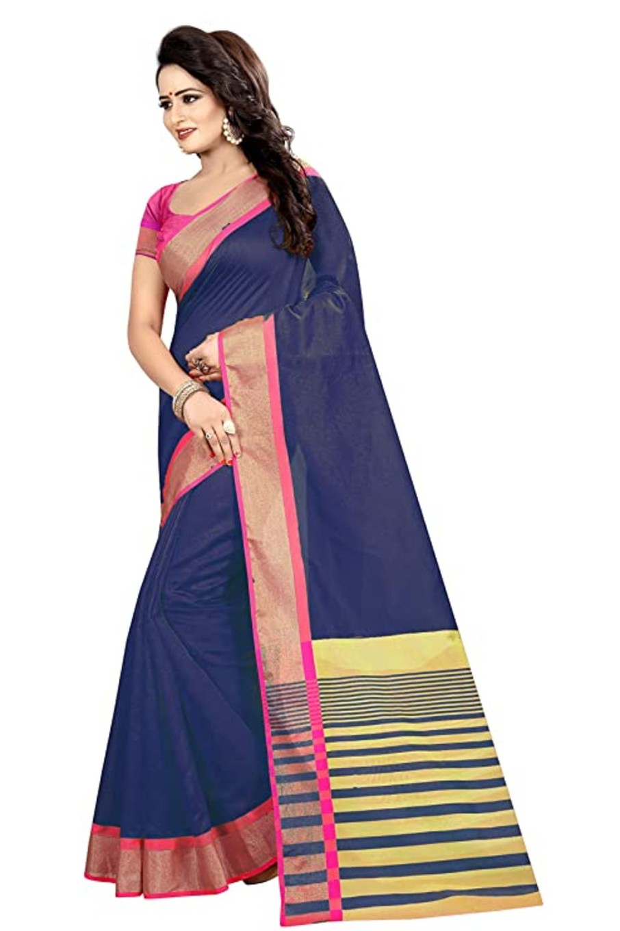 Women Vamika | Women'S Weaving Cotton Silk Saree - Vamika Blue