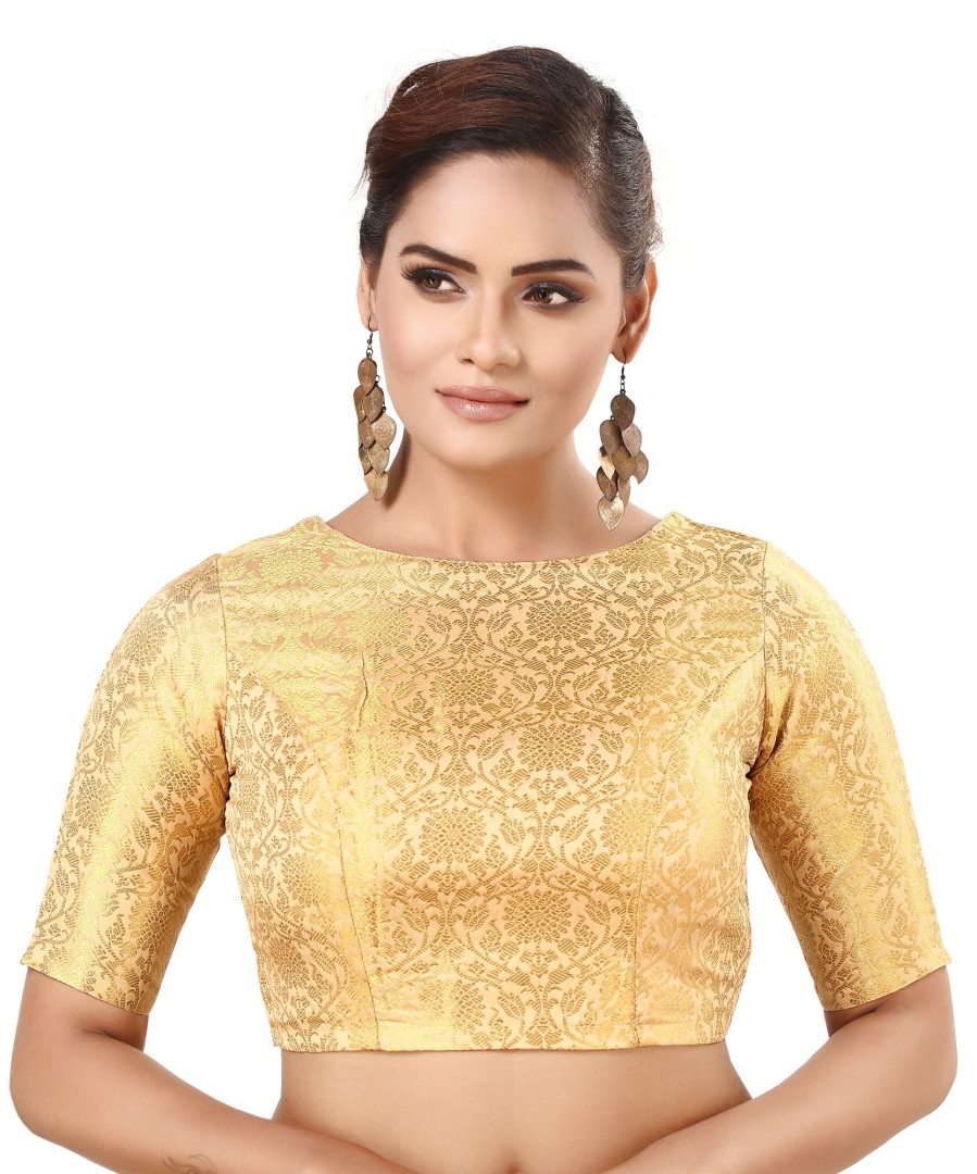 Women Madhu Fashion | Women'S Traditional Benaras Brocade Readymade Stitched Saree Blouse - Madhu Fashion