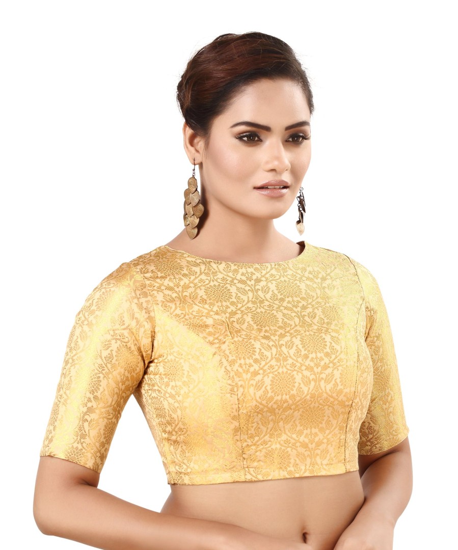 Women Madhu Fashion | Women'S Traditional Benaras Brocade Readymade Stitched Saree Blouse - Madhu Fashion