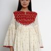 Women Bhama Couture USA | Off White Foil Print Tunic - Bhama Couture Usa