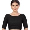 Women Shringaar | Women'S Polyester Chanderi Cotton Silk Sequin Embroidered Saree Blouse. - Shringaar Black