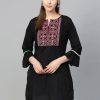 Women Bhama Couture USA | Women'S Embroidered Tunic - Bhama Couture Usa Black