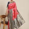 Women Varanga | Women'S Gold:: Color Banarasi Silk Saree With Blouse - Varanga Brown