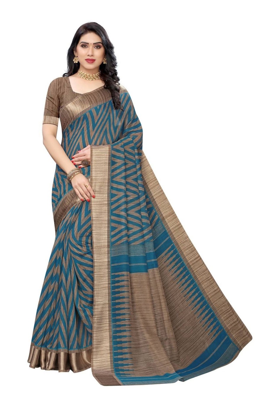 Women Vamika | Women'S Vamika Linen Designer Saree Bee Rama - Vamika Rama Green