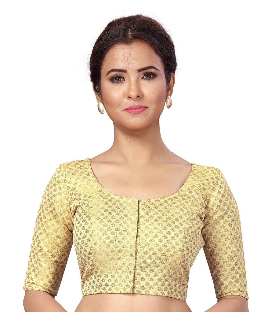 Women Shringaar | Women'S Gold Brocade Blouse By Shringaar- (1Pc Set)