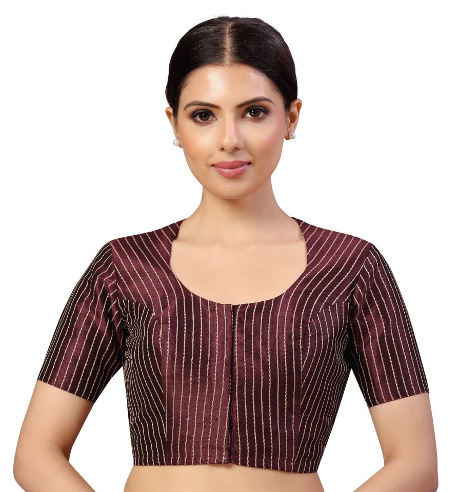 Women Shringaar | Women'S S Polyester Handloom Silk Saree Blouse. - Shringaar Wine