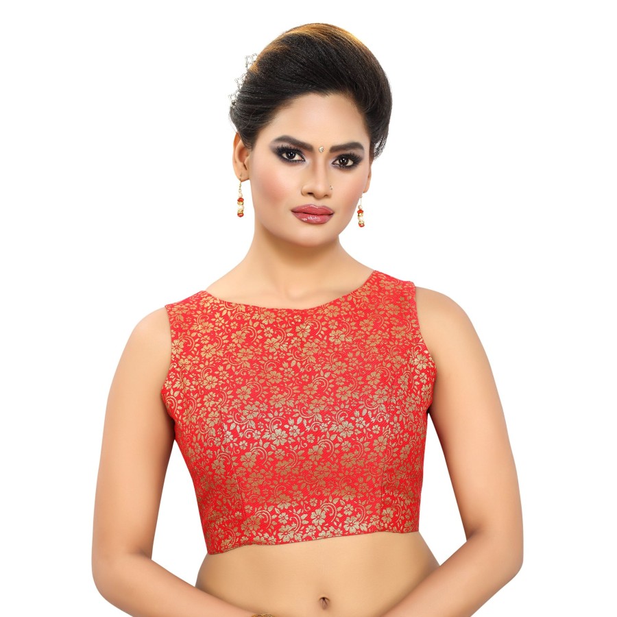 Women Madhu Fashion | Women'S Polyester Sleeveless Blouse - Madhu Fashion Red