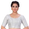 Women Shringaar | Women'S Grey Silver Brocade Blouse By Shringaar- (1Pc Set)