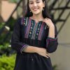 Women KAAJH | Women'S Embroidered Cotton Top - Kaajh Black