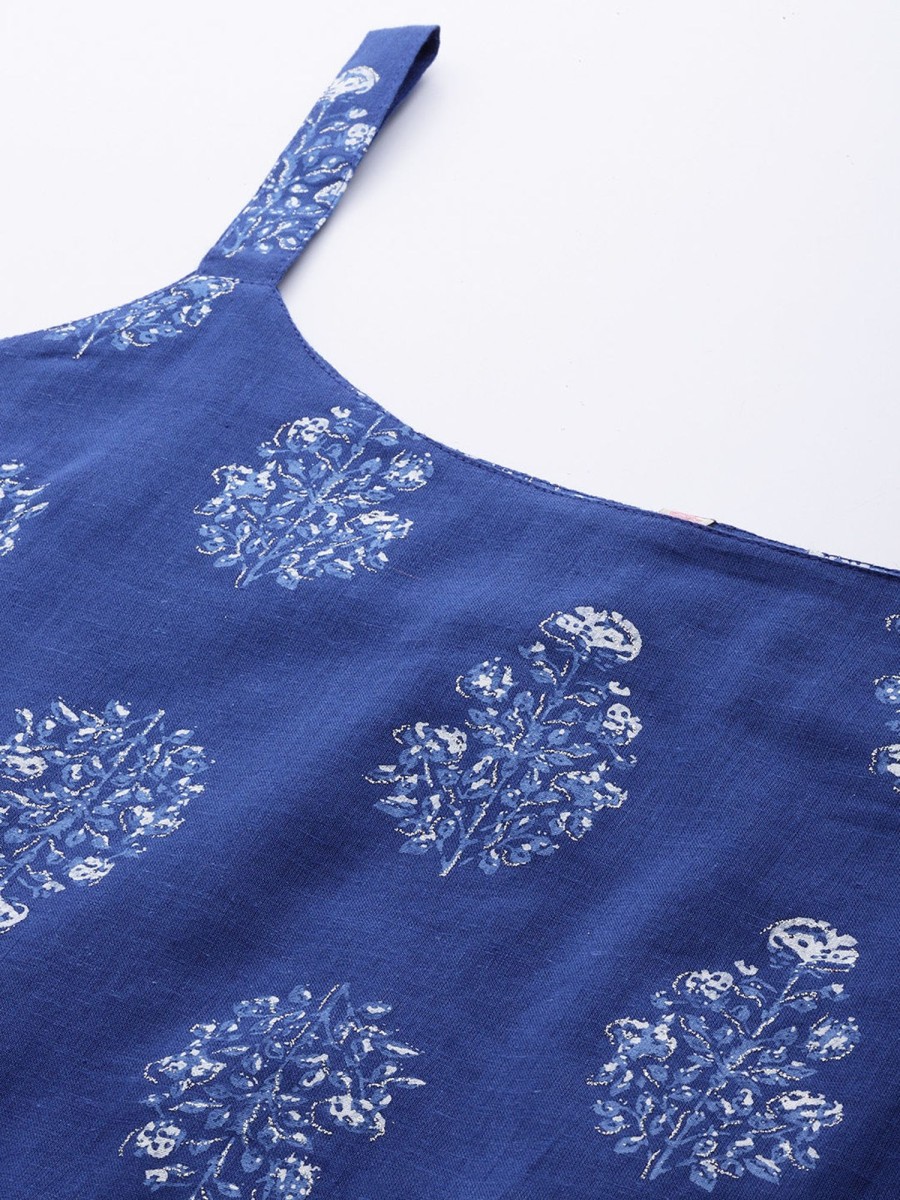 Women Ahalyaa | Women'S Cotton Printed Tunic - Ahalyaa Blue