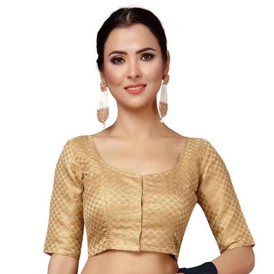 Women Shringaar | Women'S Gold Color Brocade Saree Blouse - Shringaar