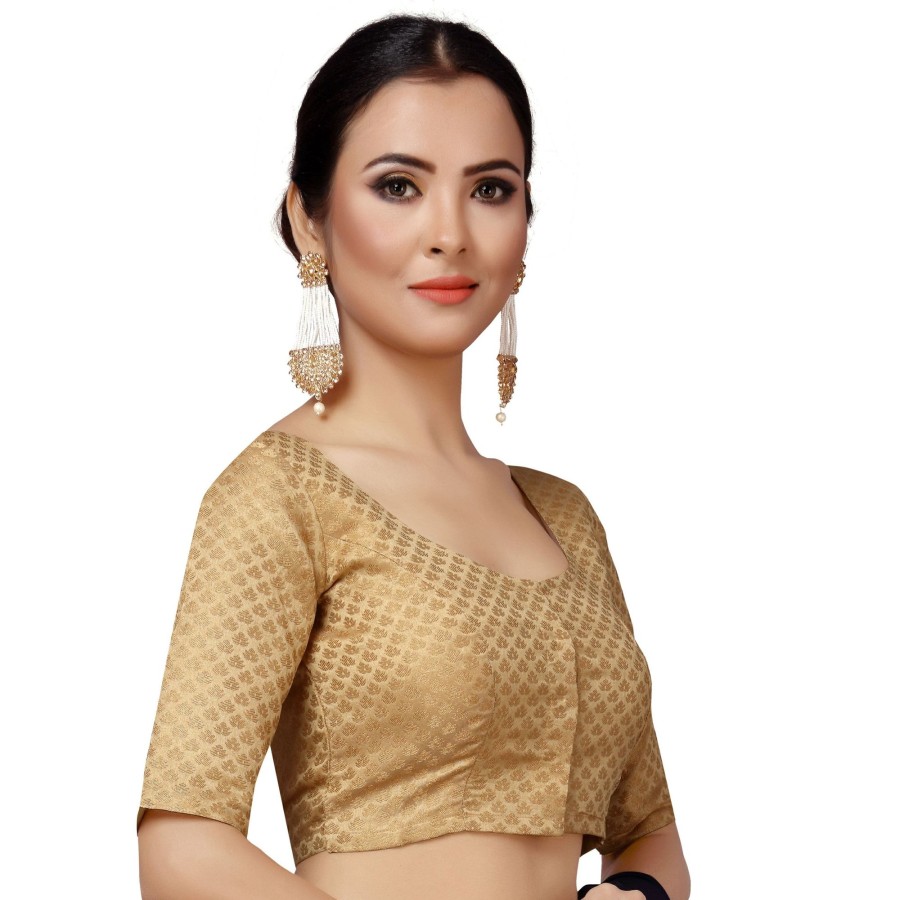 Women Shringaar | Women'S Gold Color Brocade Saree Blouse - Shringaar