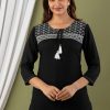 Women MISSKURTI | Women'S Black Embroidered Top - Misskurti