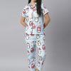 Women StyleStone | Women'S Penguin Digital Print Night Suit Set - Stylestone Blue