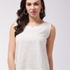 Women InWeave | Women'S Off White Kantha Sleveless Top - Inweave