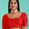 Women Royal Dwells | Women'S Toned Pure Silk Plain Readymade Blouse - Royal Dwells Red