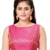 Women Madhu Fashion | Women'S Brocade Sleeveless Readymade Saree Blouse - Madhu Fashion Pink