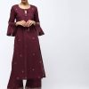 Women CHEERA | Women'S Brown Straight Front Keyhole Kurta Only - Cheera